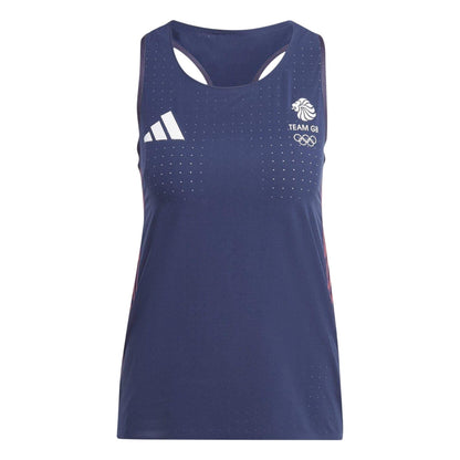 Legend Ink - Front - Adidas Womens-Ladies Adizero Team GB Running Tank Top