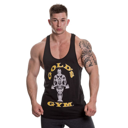 Black - Side - Gold´s Gym Mens Muscle Joe Cotton Vest Top