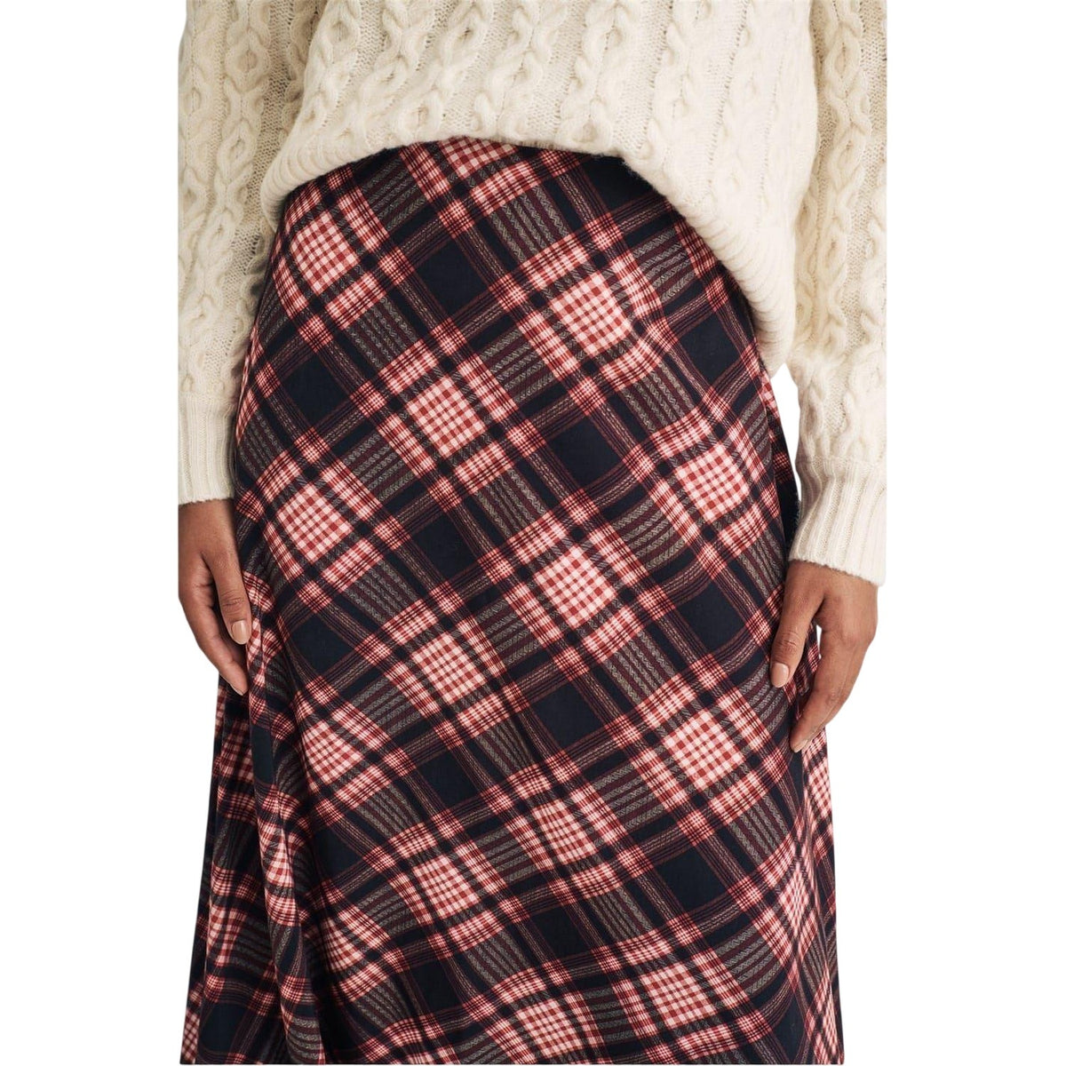 Pink - Side - Nobody´s Child Womens-Ladies Milo Plaid Midi Skirt