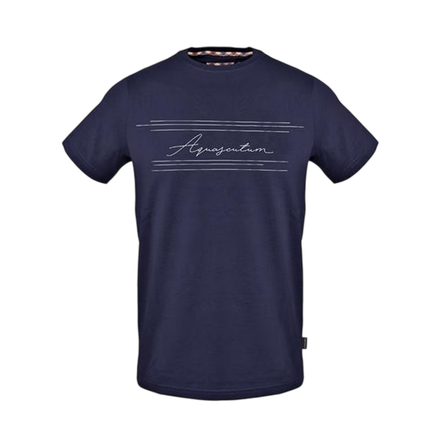 Navy - Front - Aquascutum Mens Signature Crew Neck T-Shirt