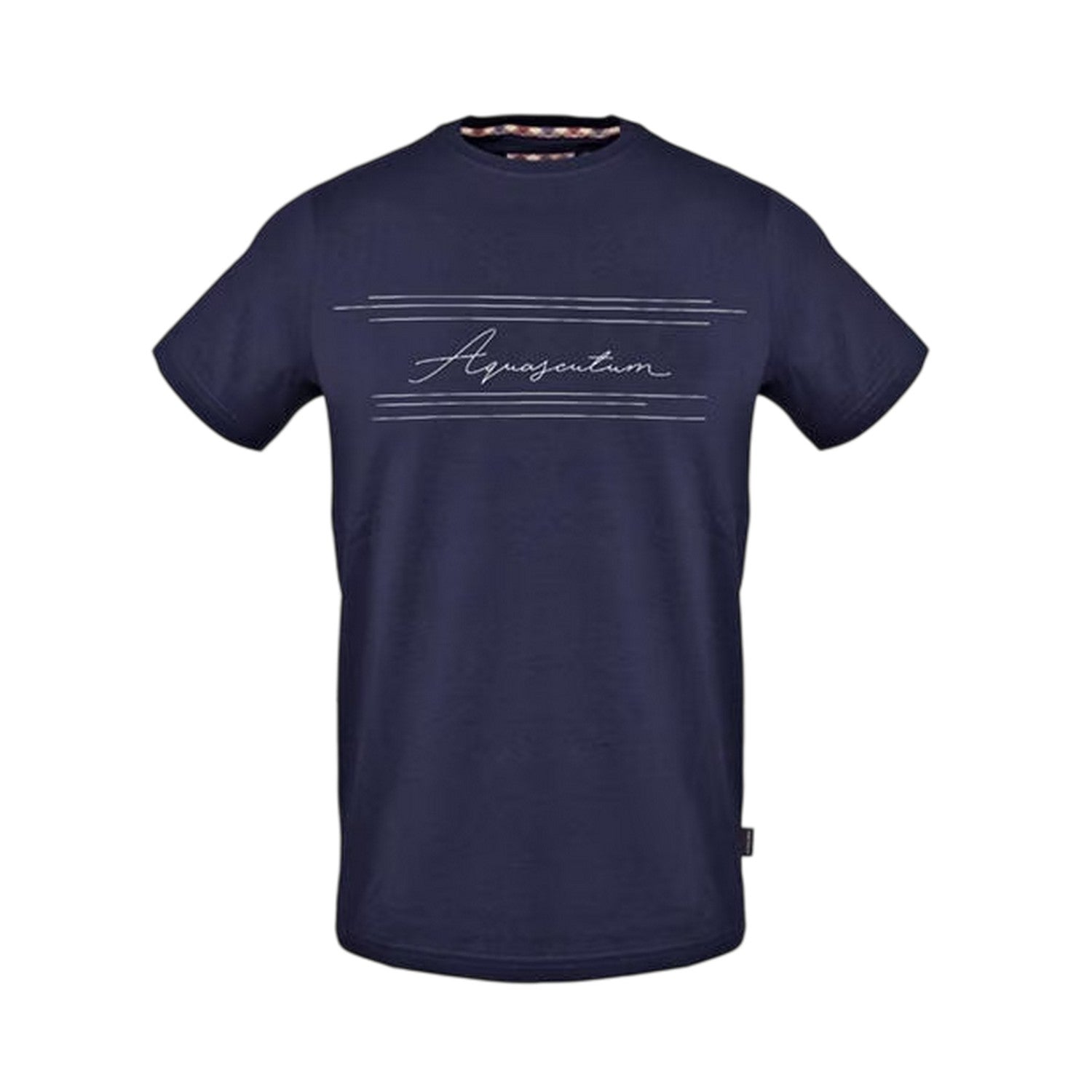 Navy - Front - Aquascutum Mens Signature Crew Neck T-Shirt