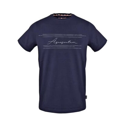 Navy - Front - Aquascutum Mens Signature Crew Neck T-Shirt