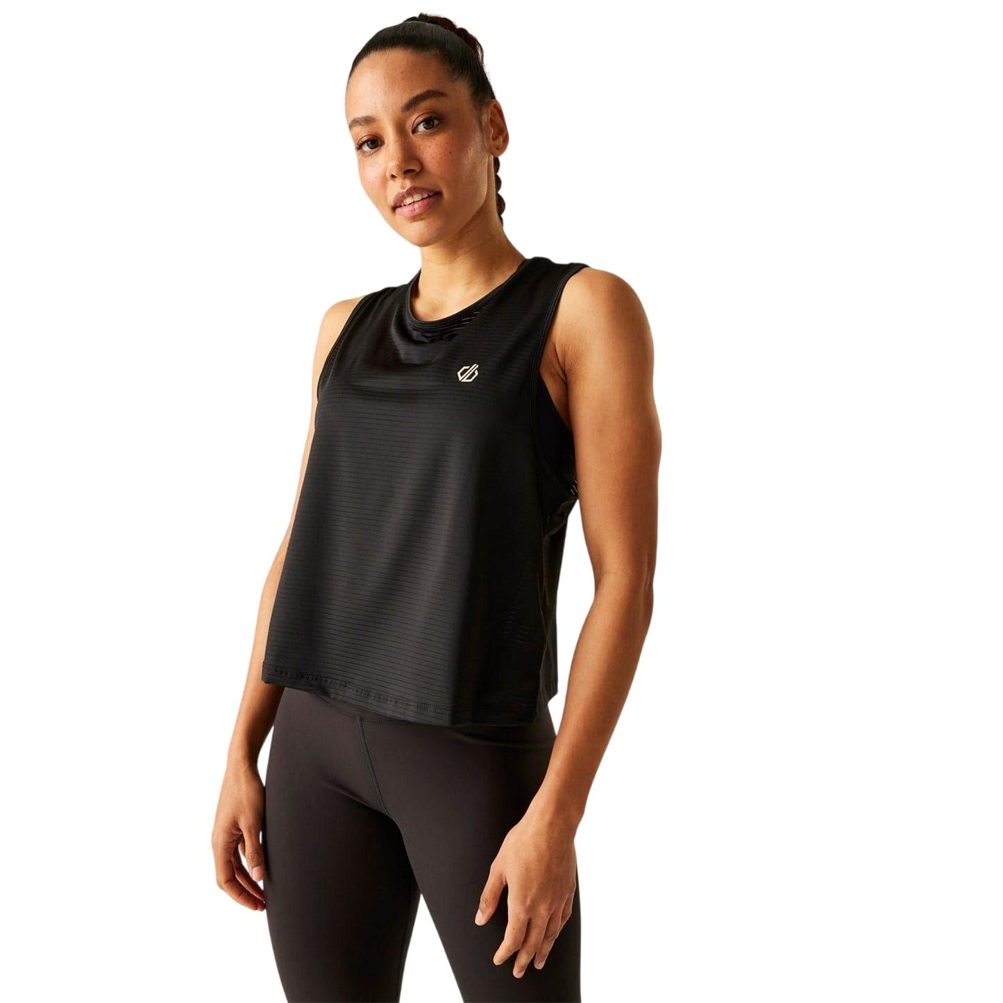 Black - Side - Dare 2B Womens-Ladies Cropped Sleeveless Crop Top
