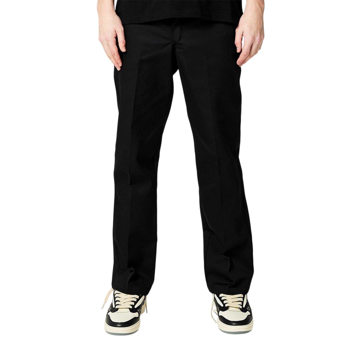 Black - Side - Dickies Mens Cotton Blend Slim Trousers