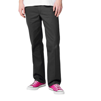 Charcoal - Side - Dickies Mens Cotton Blend Slim Trousers