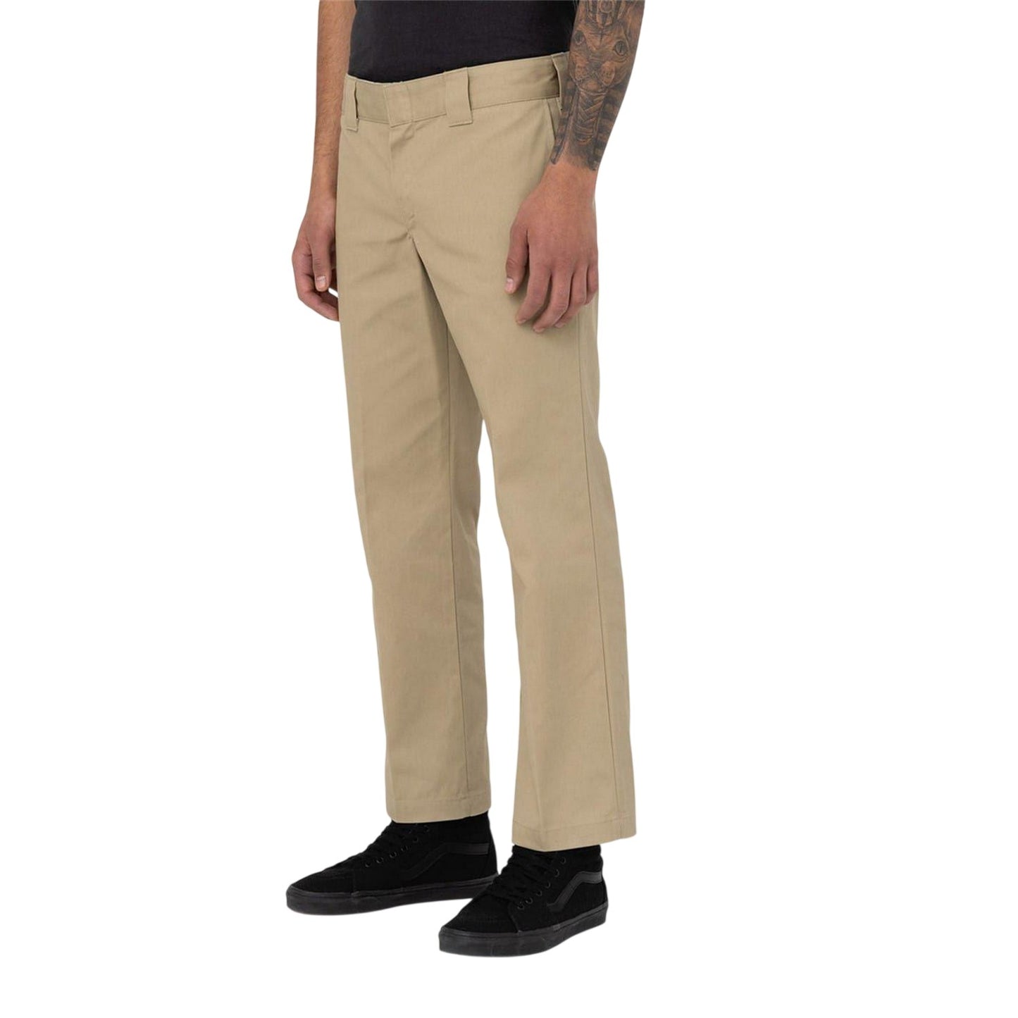 Khaki - Side - Dickies Mens Cotton Blend Slim Trousers