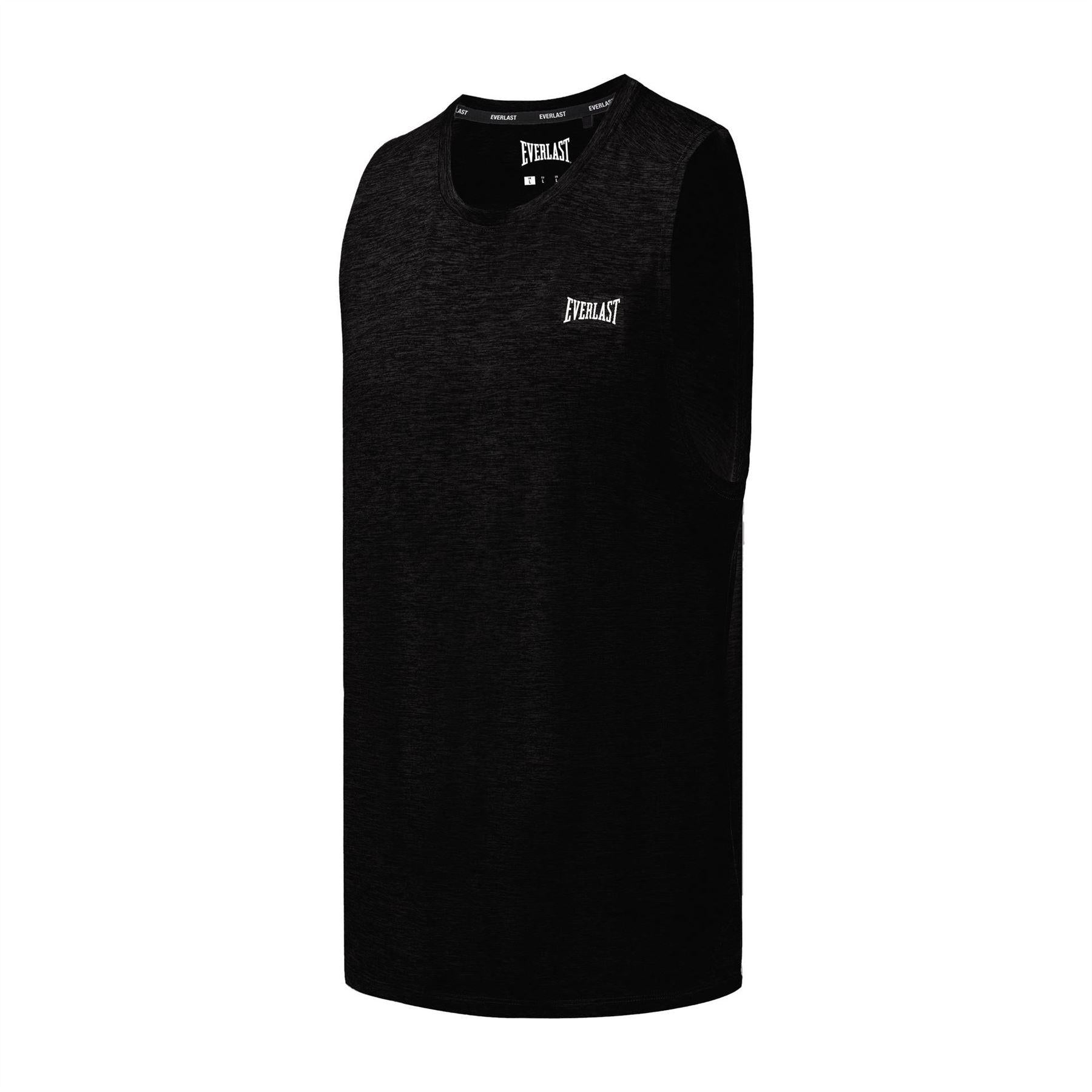 Black - Side - Everlast Mens Vest Top