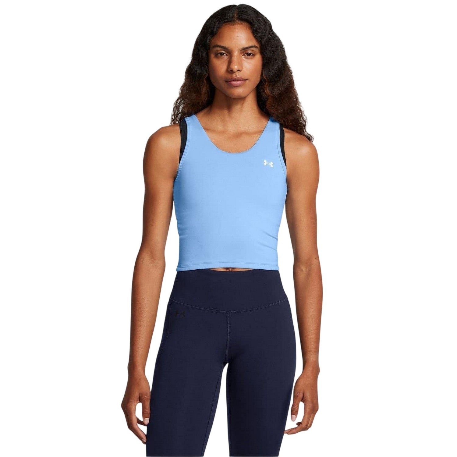 Blue - Side - Under Armour Womens-Ladies Motion EMEA Slim Tank Top