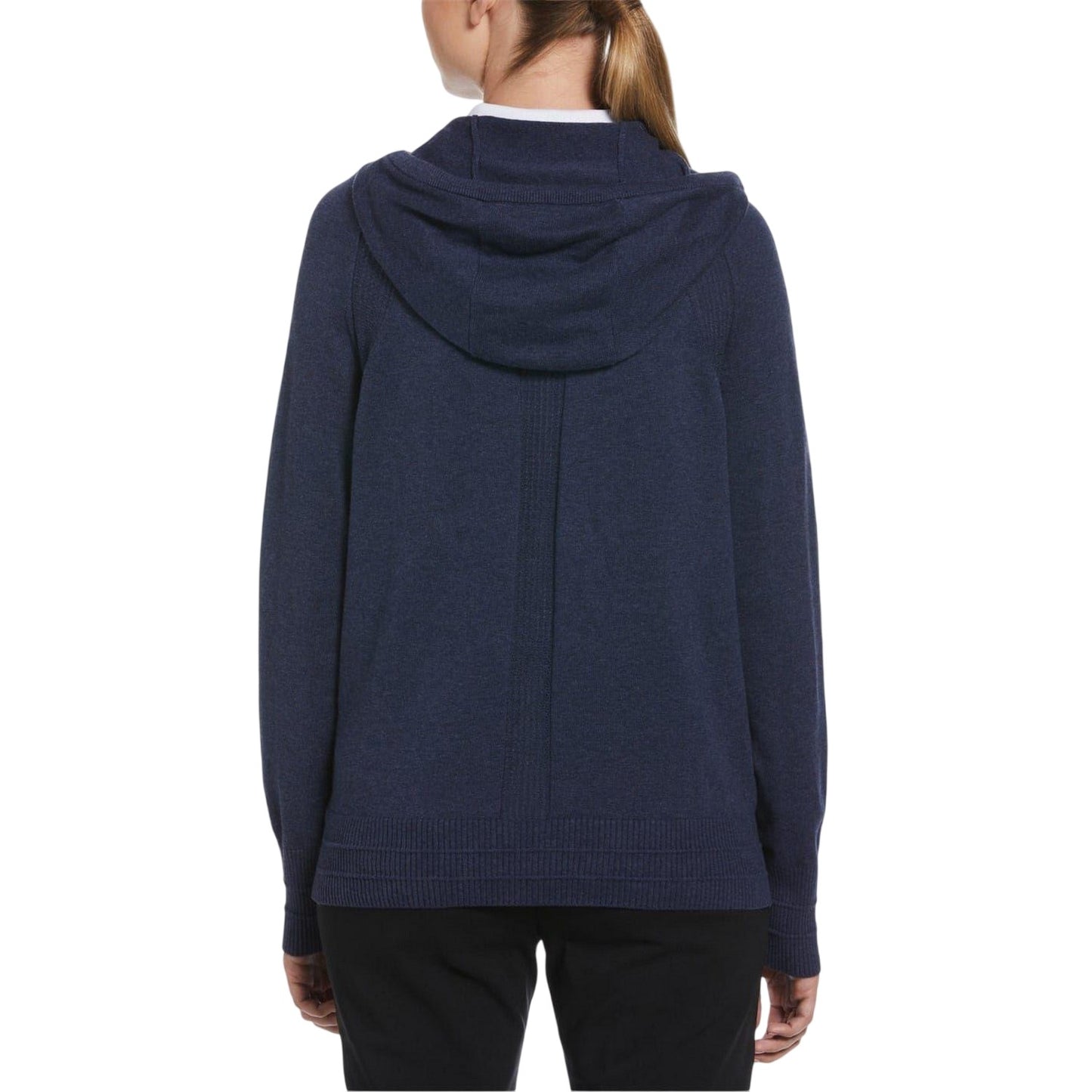 Navy Marl - Back - Callaway Womens-Ladies Plain Drawstring Hoodie