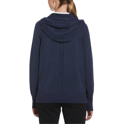 Navy Marl - Back - Callaway Womens-Ladies Plain Drawstring Hoodie