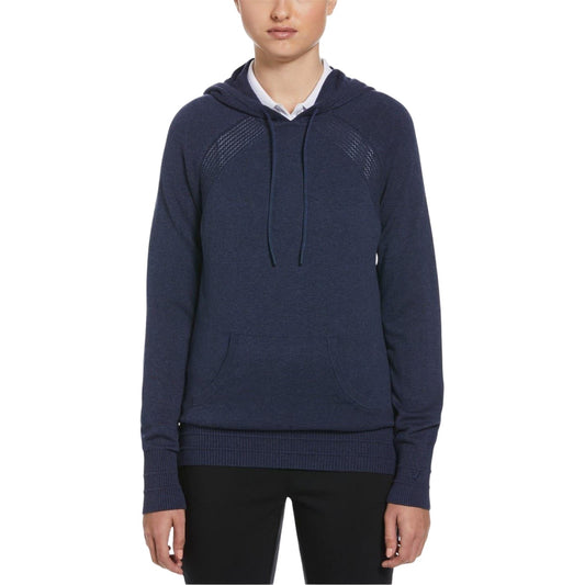 Navy Marl - Front - Callaway Womens-Ladies Plain Drawstring Hoodie