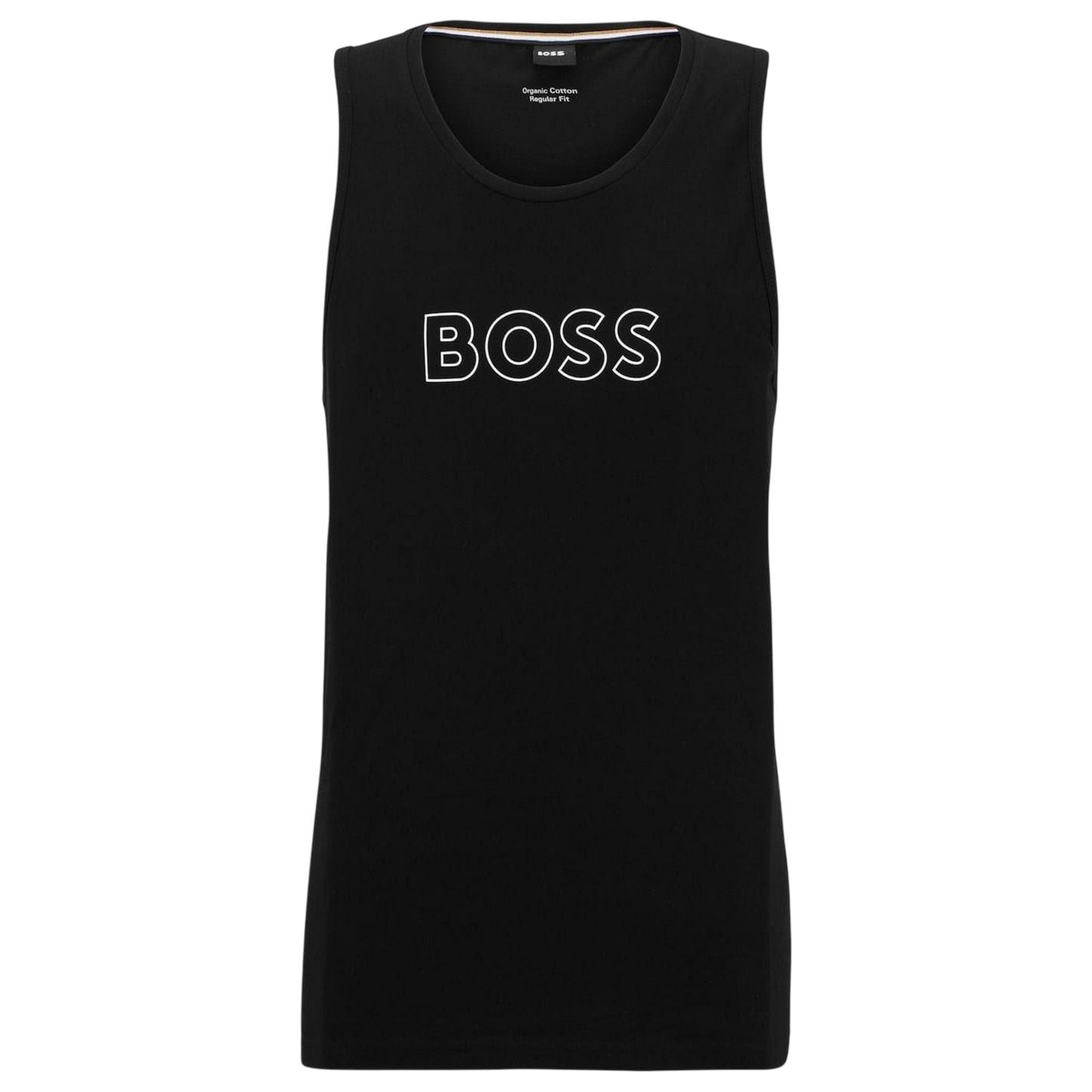 Black - Front - Boss Mens Ribbed Tank Top