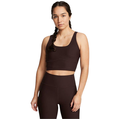 Brown - Side - Under Armour Womens-Ladies Meridian Ribbed Snug Fit Tank Top