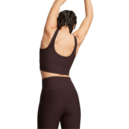 Brown - Lifestyle - Under Armour Womens-Ladies Meridian Ribbed Snug Fit Tank Top