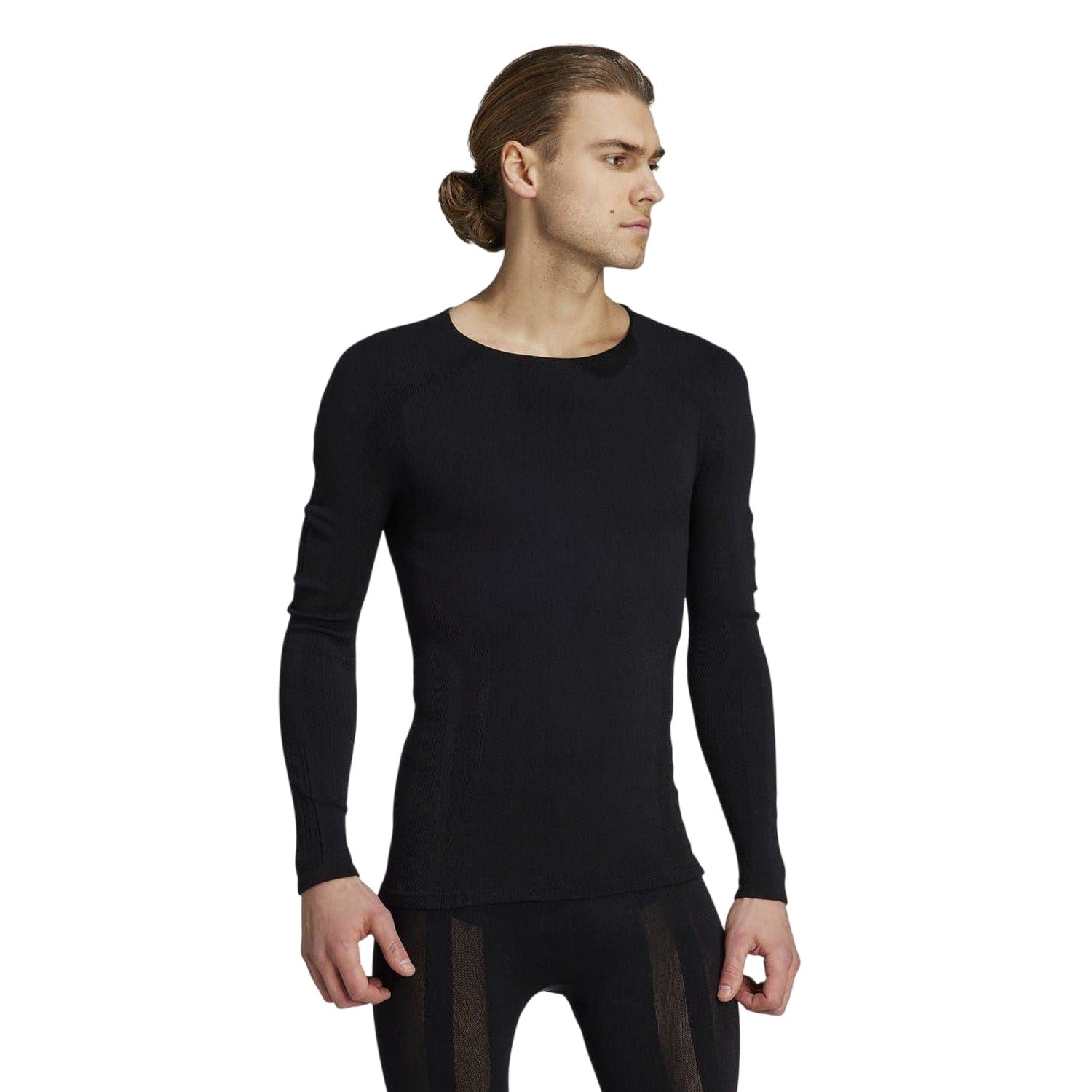 Black - Side - Adidas Mens Terrex Merino Wool Long-Sleeved T-Shirt