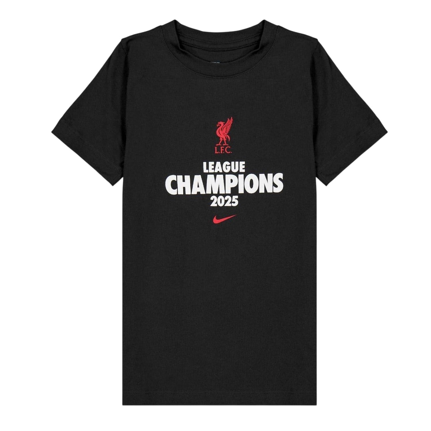 Black-Red - Front - Liverpool FC Childrens-Kids Graphic Print Cotton Regular T-Shirt