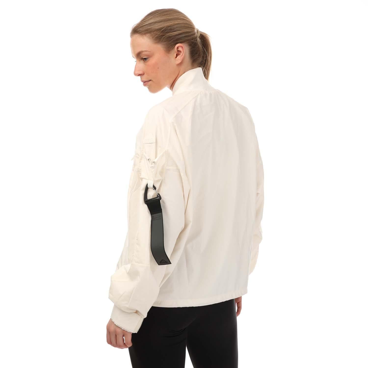 White - Back - Adidas Womens-Ladies City Escape Loose Track Top