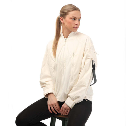 White - Side - Adidas Womens-Ladies City Escape Loose Track Top