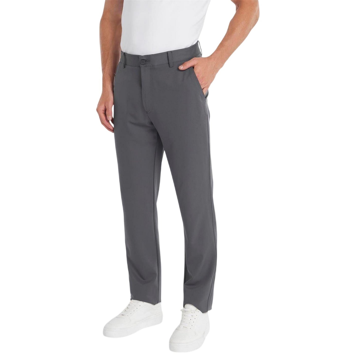 Steel - Side - Calvin Klein Mens Bullet Stretch Golf Trousers