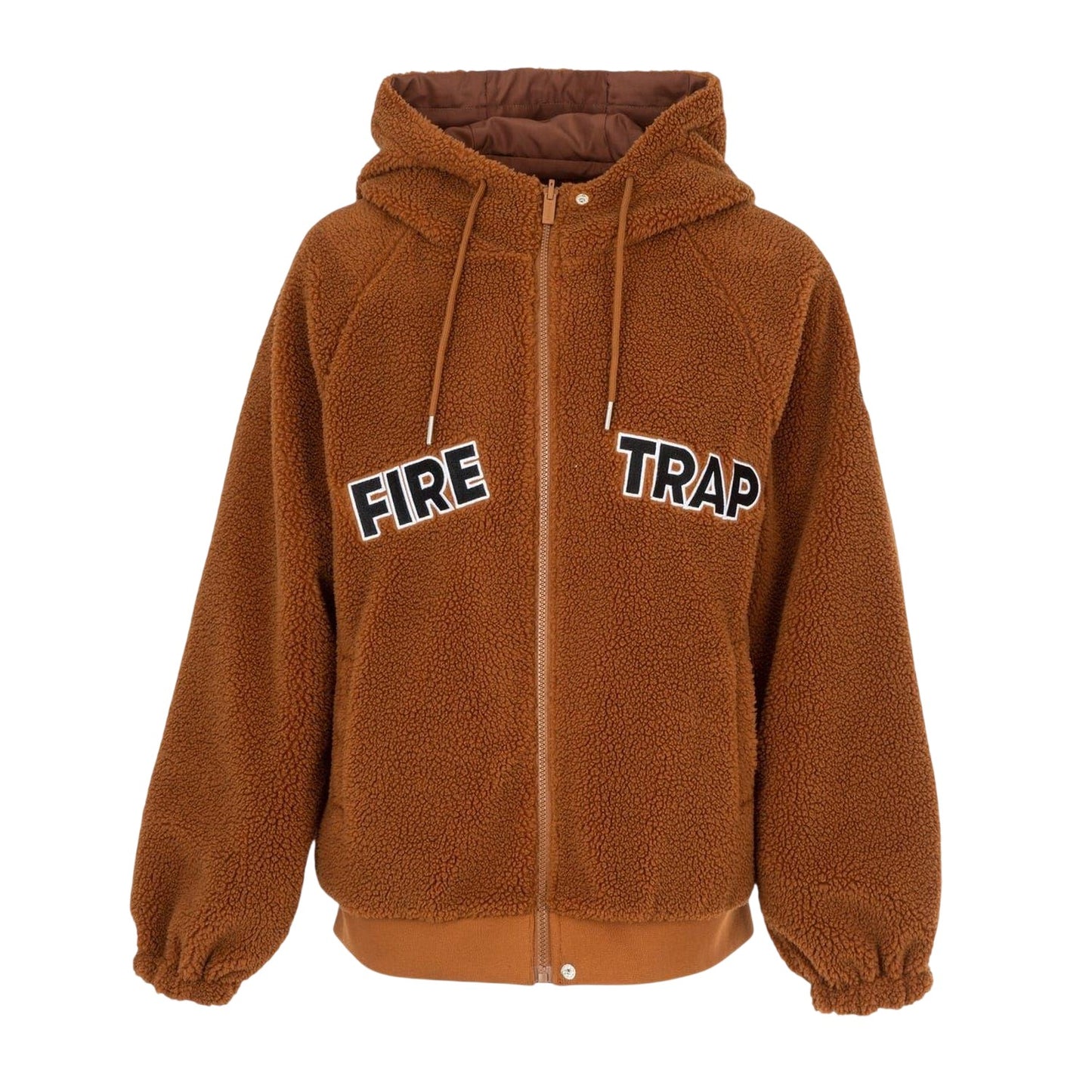 Caramel-Brown - Front - Firetrap Womens-Ladies Teddy Fleece Reversible Jacket