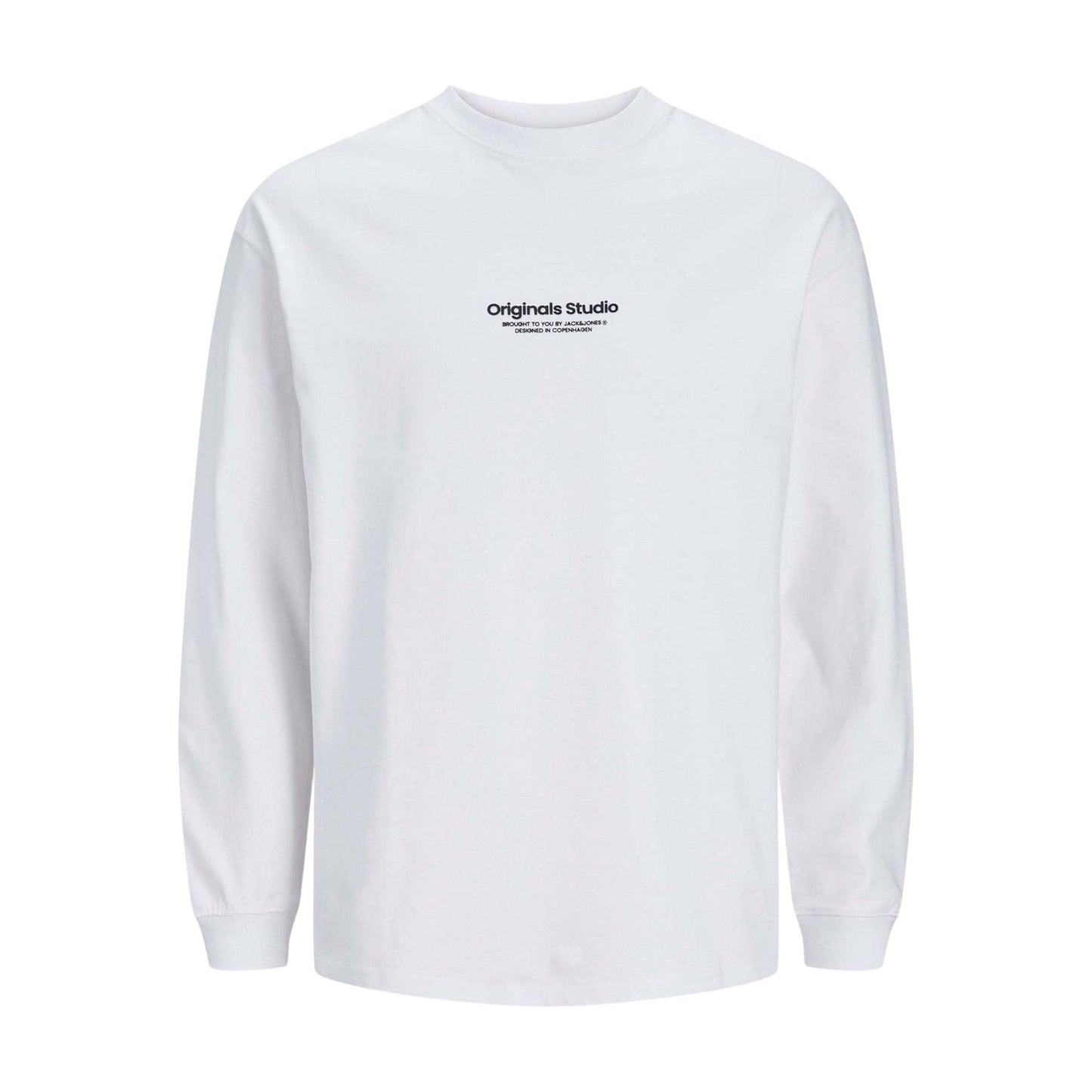 Bright White - Front - Jack And Jones Mens Regular Long-Sleeved T-Shirt