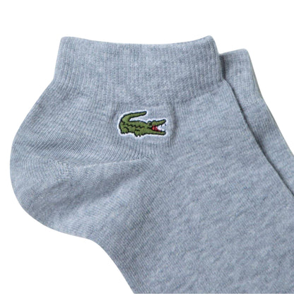 Black-White-Grey - Back - Lacoste Mens Embroidered Logo Trainer Socks (Pack of 3)