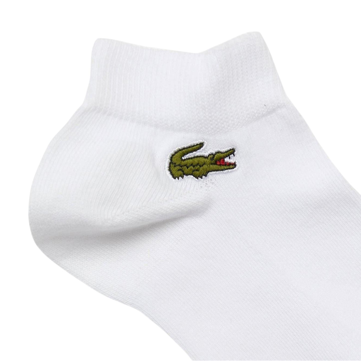 White - Back - Lacoste Mens Embroidered Logo Trainer Socks (Pack of 3)