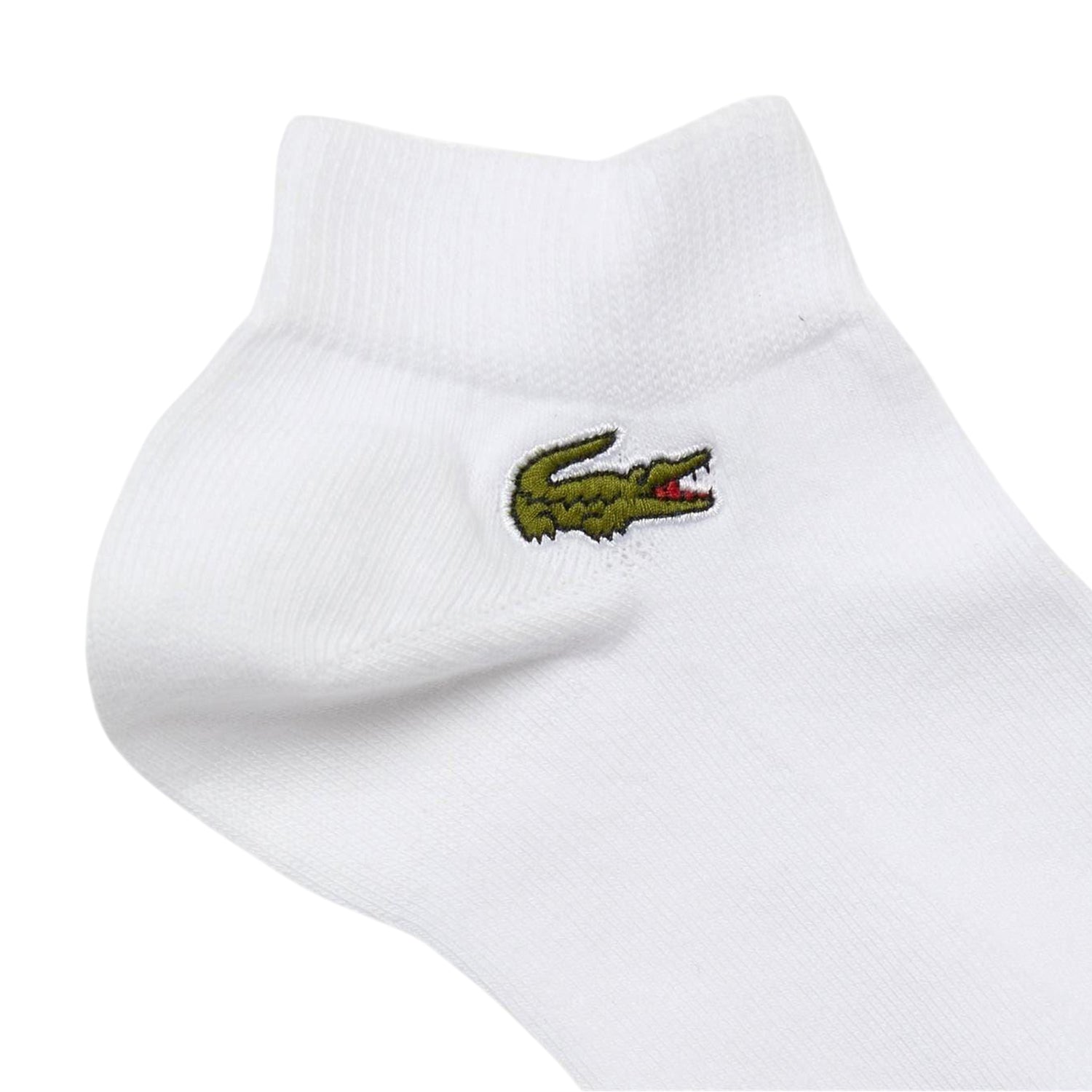 White - Back - Lacoste Mens Embroidered Logo Trainer Socks (Pack of 3)