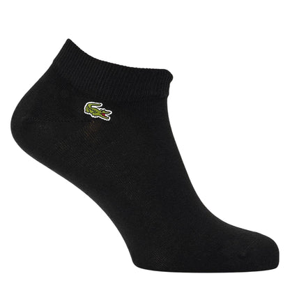 Black - Front - Lacoste Mens Embroidered Logo Trainer Socks (Pack of 3)