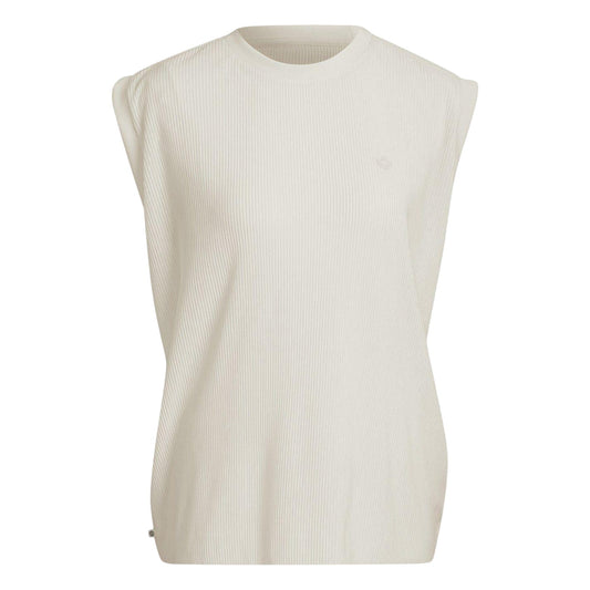 Wonder White - Front - Adidas Womens-Ladies Originals Plisse Sleeveless Tank Top