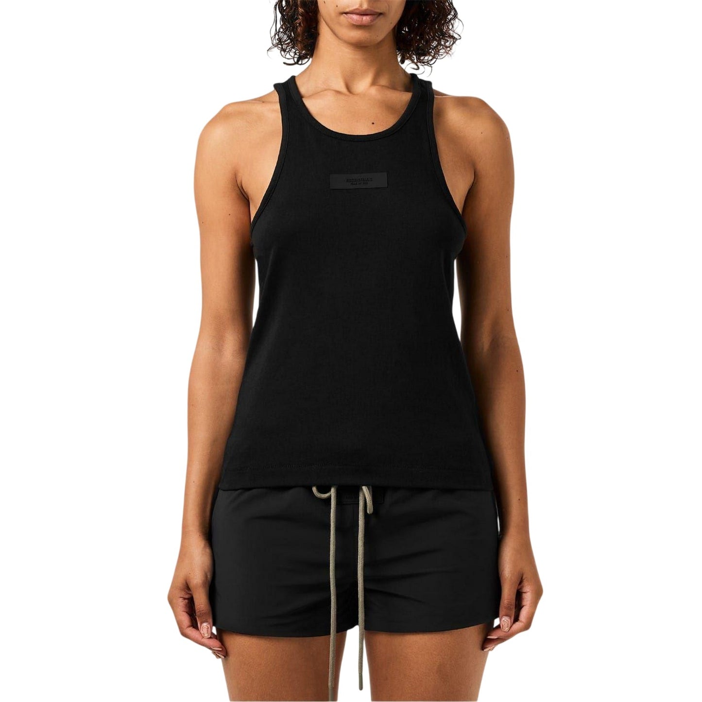 Black - Side - Fear Of God Essentials Womens-Ladies Cotton Blend Tank Top