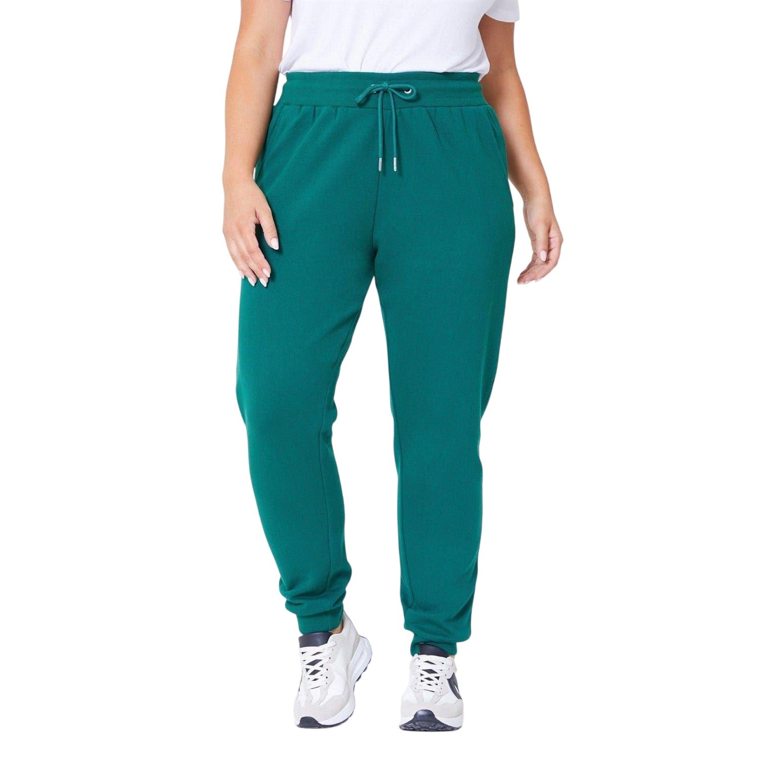 Green - Front - Be You Womens-Ladies Relaxed Fit Jogging Bottoms