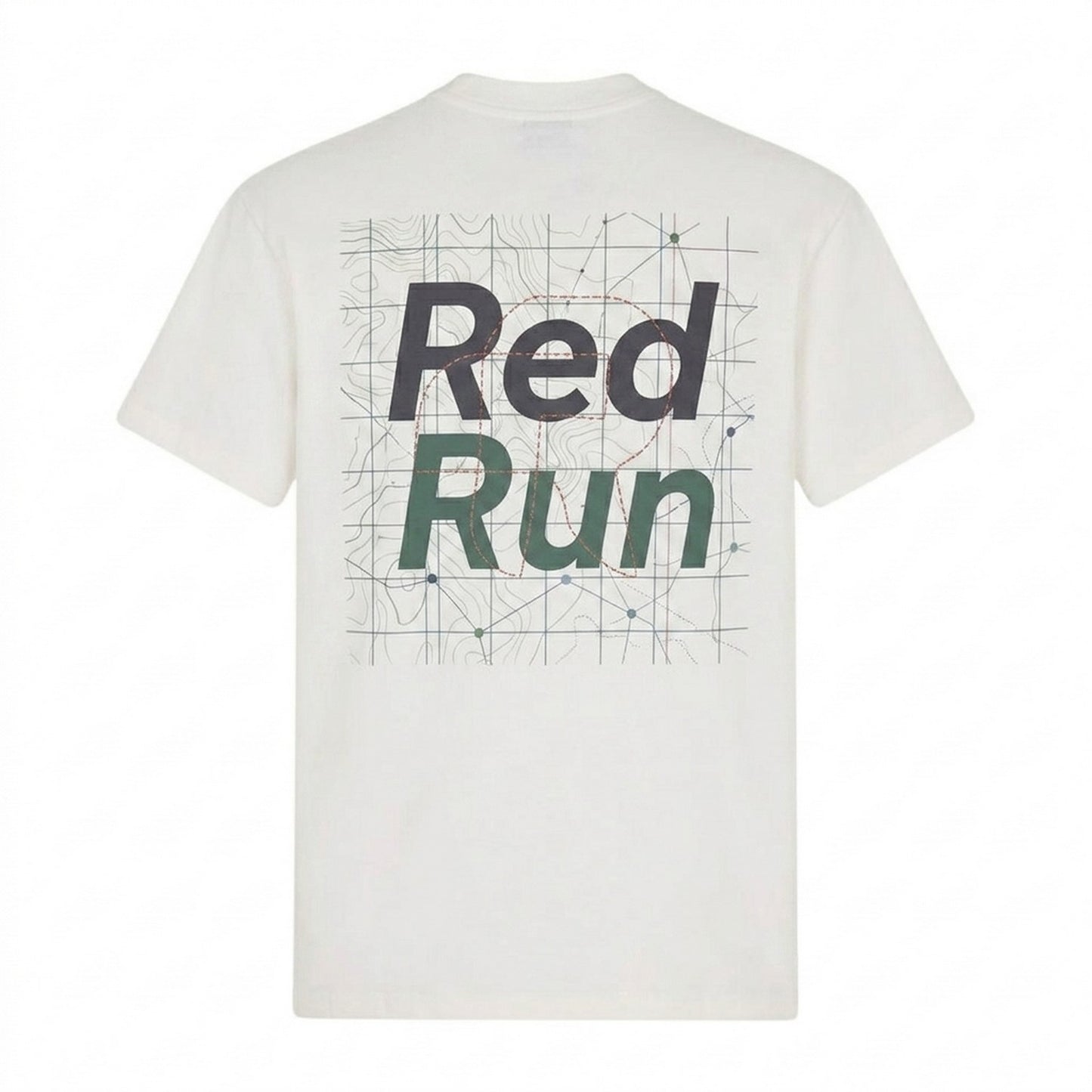 White - Back - Red Run Womens-Ladies Redrun Oversized T-Shirt
