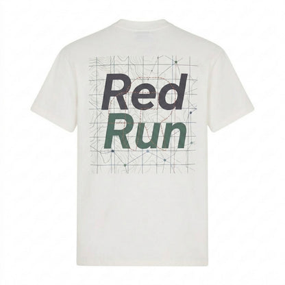 White - Back - Red Run Womens-Ladies Redrun Oversized T-Shirt