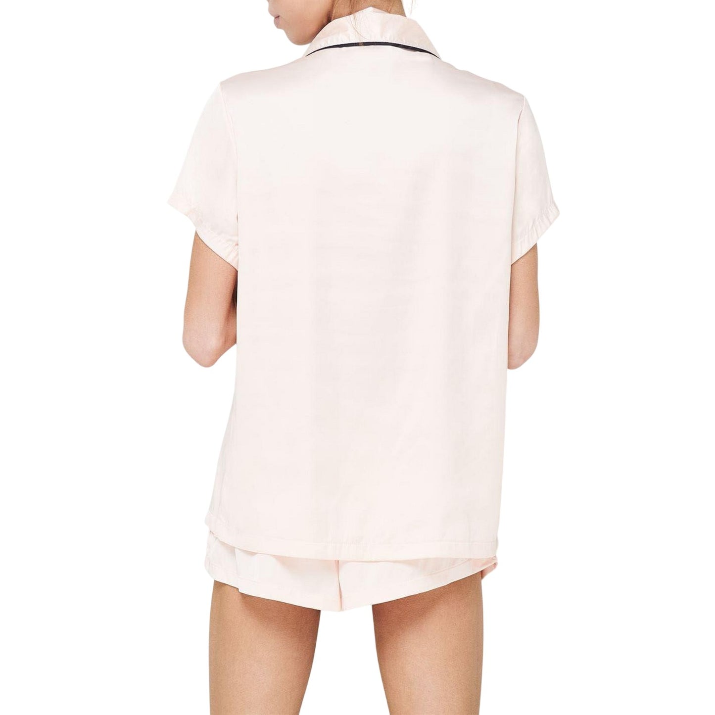 Pink - Back - Bluebella Womens-Ladies Abigail Satin Short Pyjama Set