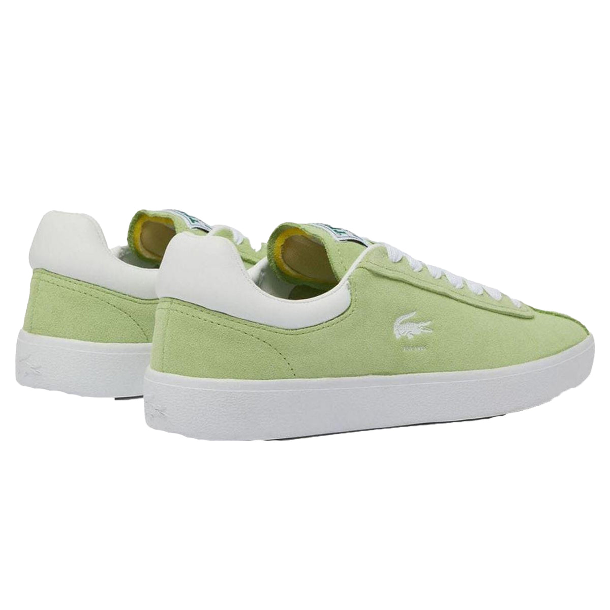 Green-White - Back - Lacoste Womens-Ladies Baseshot Suede Trainers