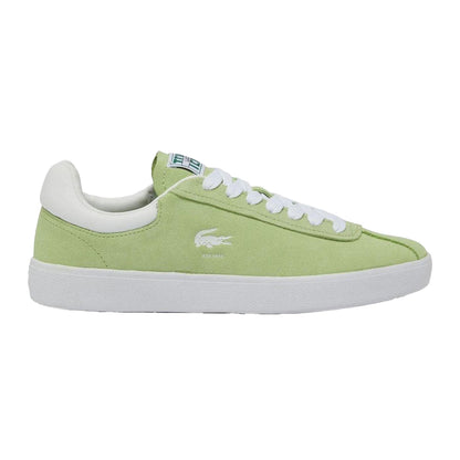 Green-White - Front - Lacoste Womens-Ladies Baseshot Suede Trainers