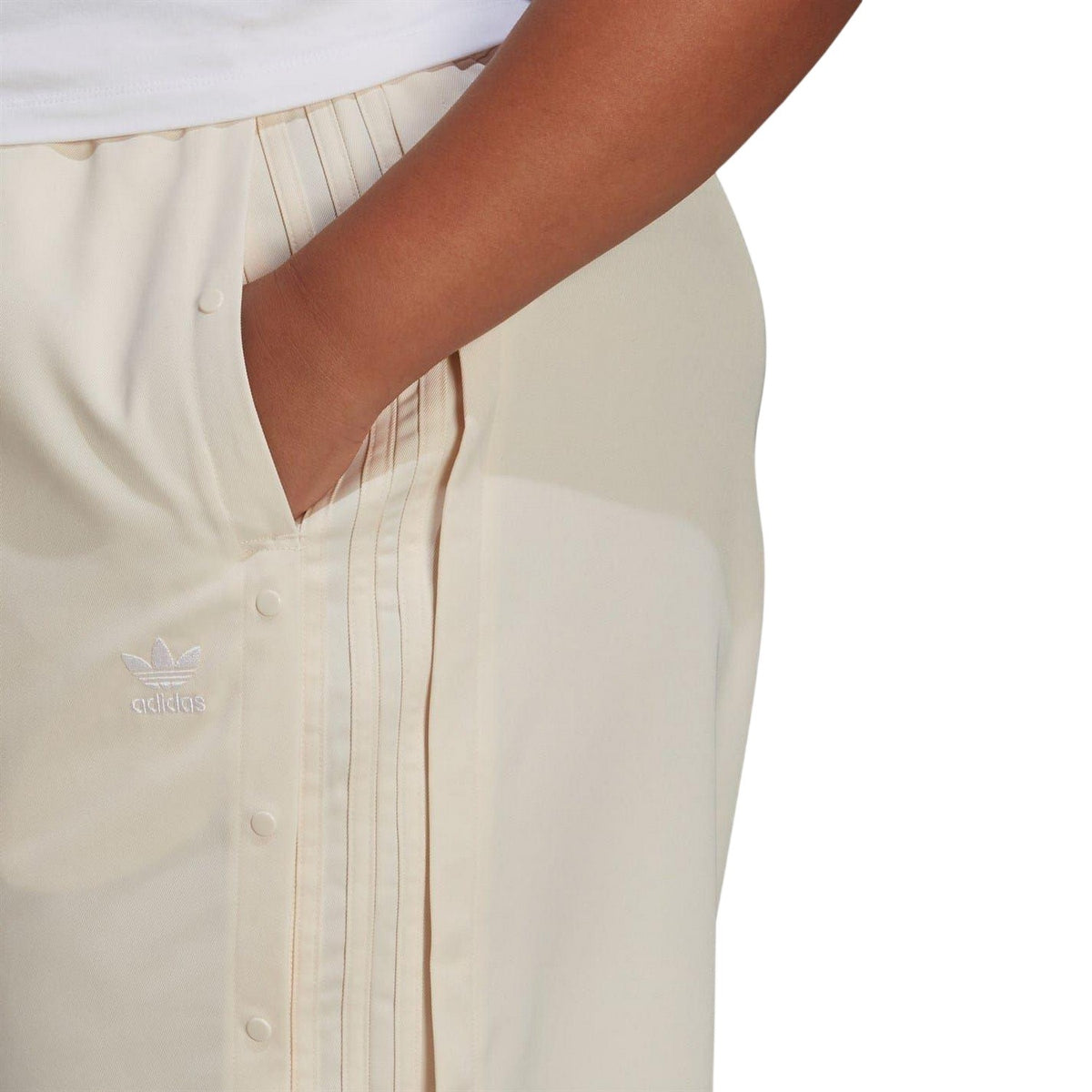 Wonder White - Back - Adidas Womens-Ladies Plain Jogging Bottoms