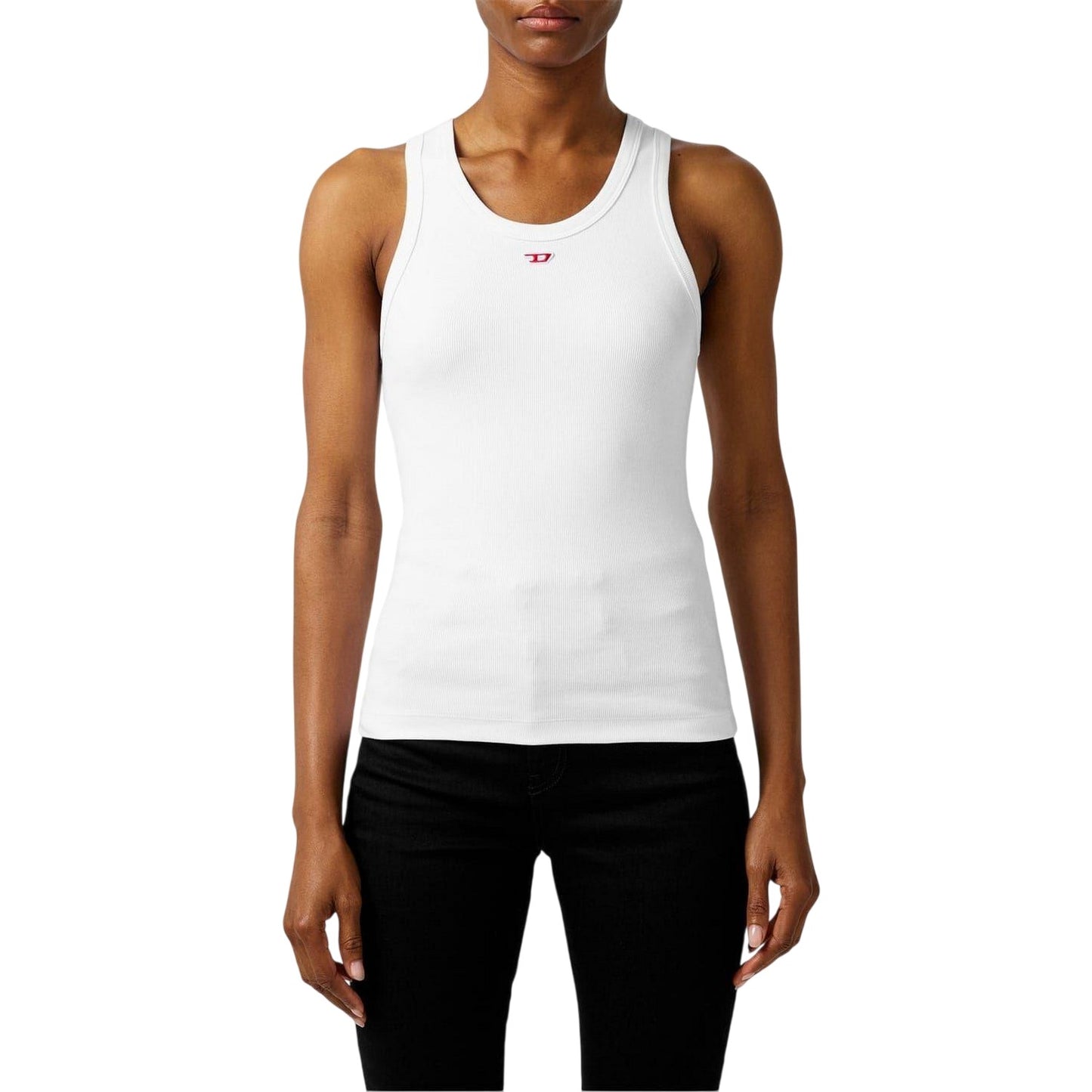 White - Side - Diesel Womens-Ladies T Anky D Sleeveless Tank Top