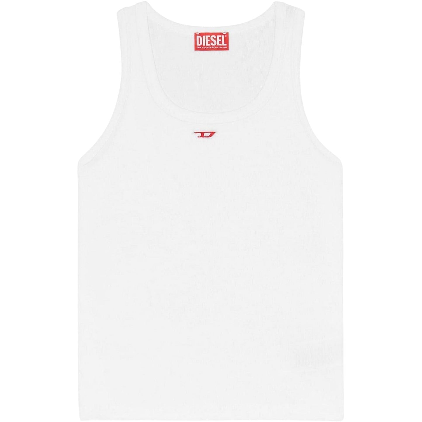 White - Front - Diesel Womens-Ladies T Anky D Sleeveless Tank Top