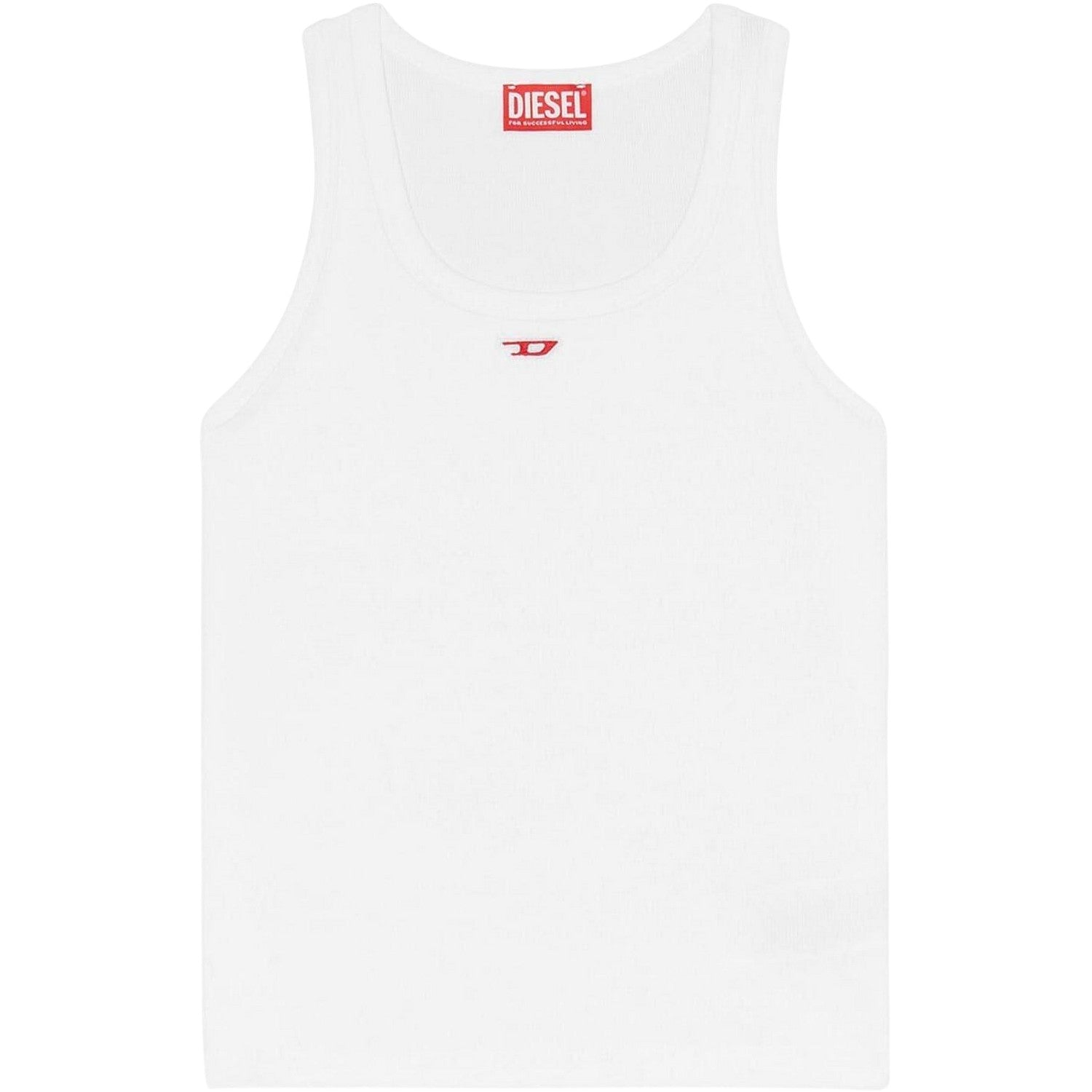 White - Front - Diesel Womens-Ladies T Anky D Sleeveless Tank Top