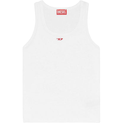 White - Front - Diesel Womens-Ladies T Anky D Sleeveless Tank Top