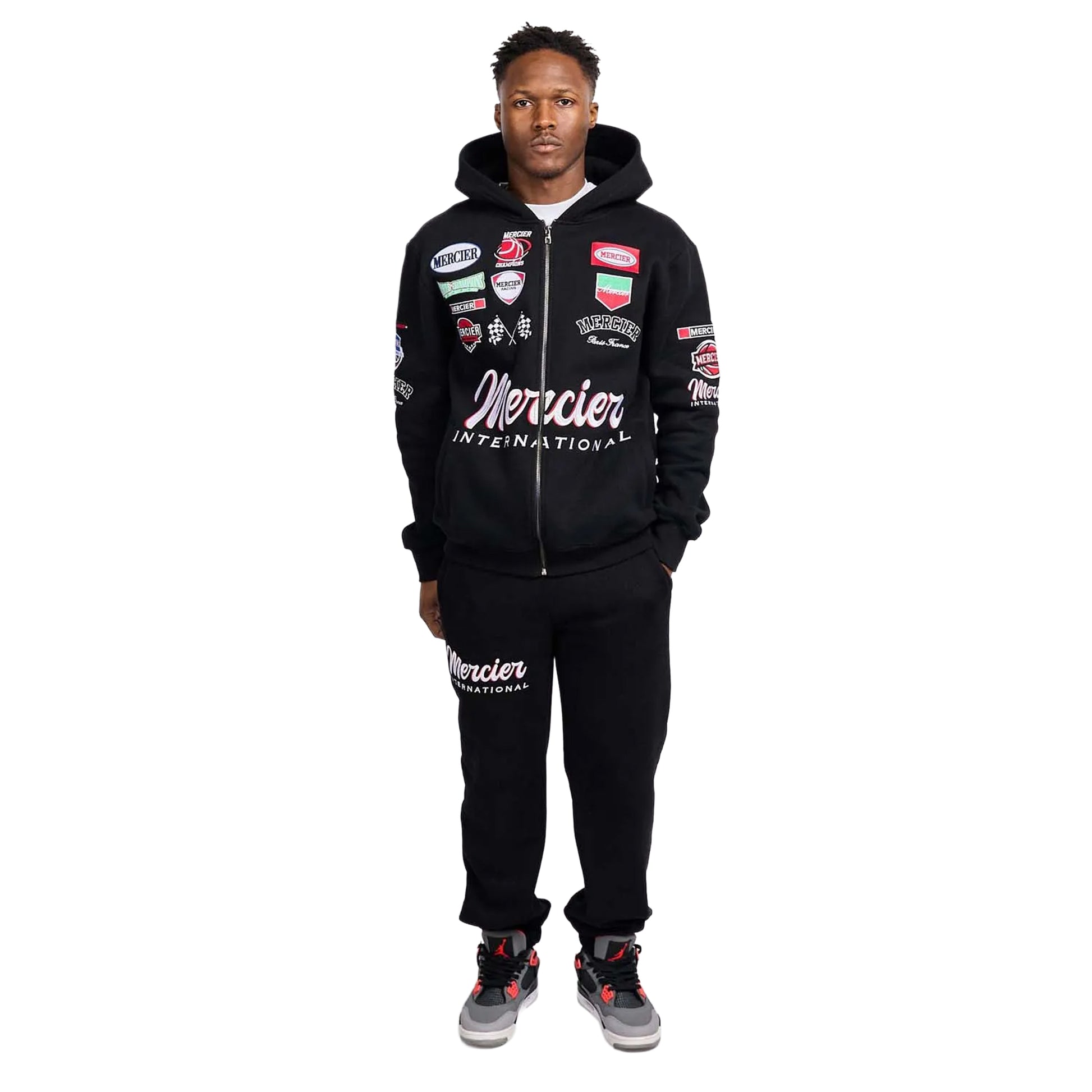 Black - Lifestyle - Mercier Mens International Jogging Bottoms