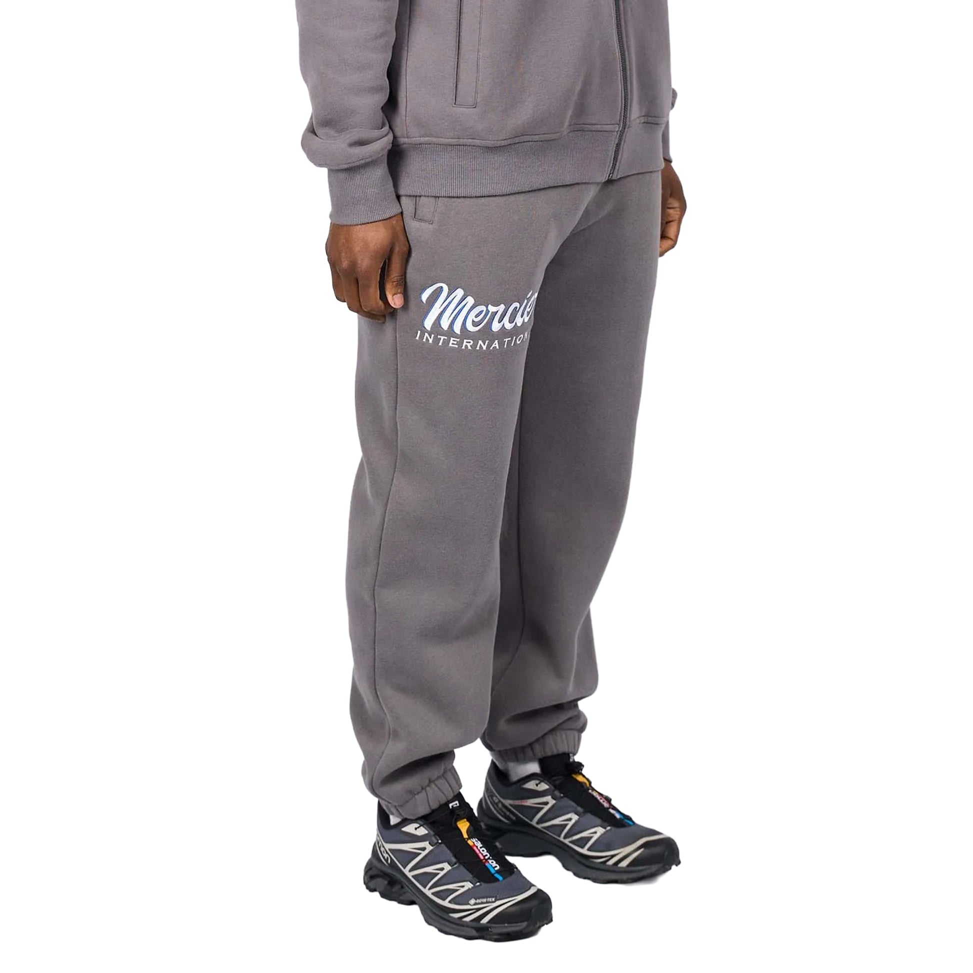 Grey - Back - Mercier Mens International Jogging Bottoms