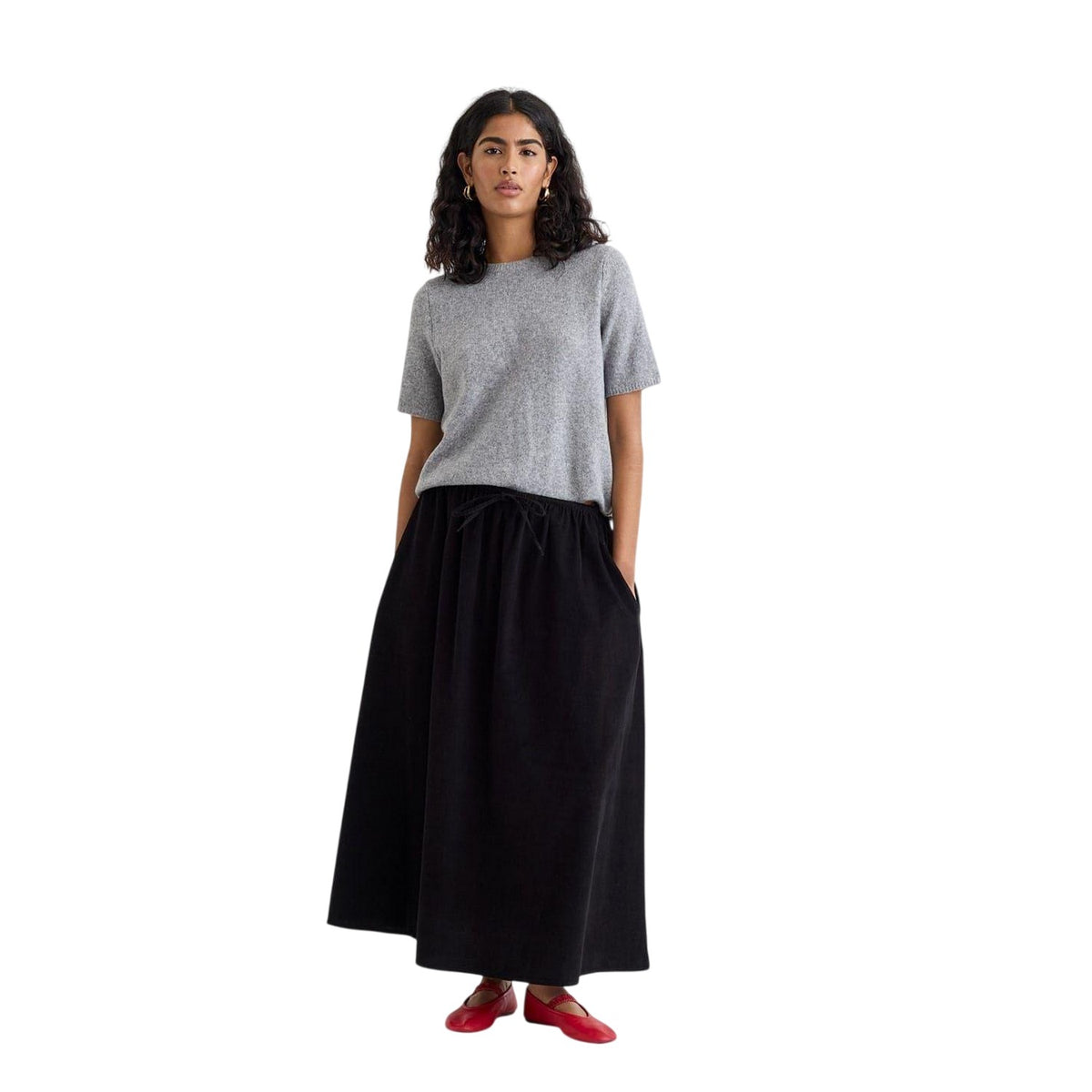 Black - Side - Nobody's Child Womens-Ladies Relaxed Fit Maxi Skirt