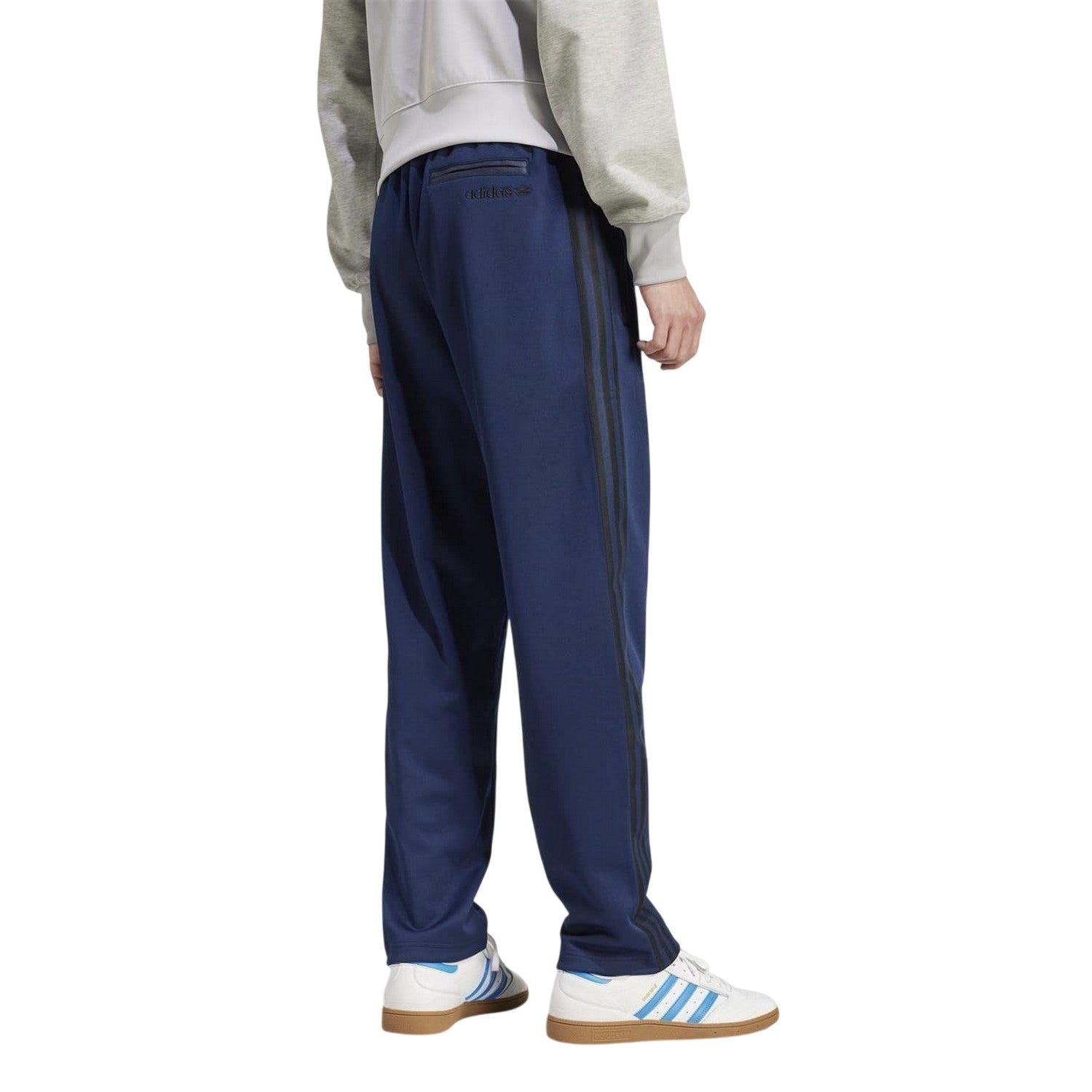 Indigo Blue - Back - Adidas Mens 3 Stripes Straight Jogging Bottoms
