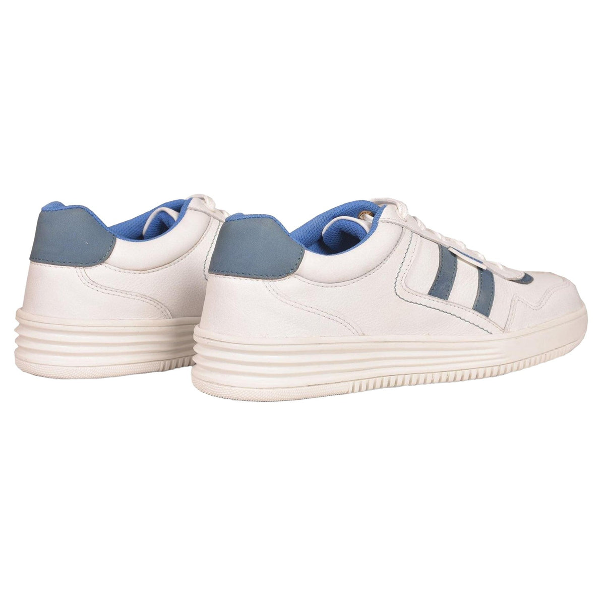 White-Blue - Back - Firetrap Womens-Ladies Leather Skateboarding Flat Skate Shoes