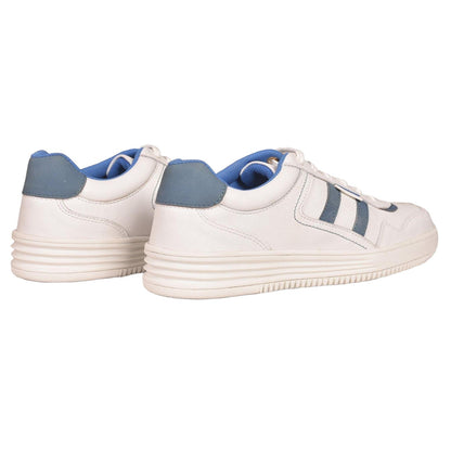 White-Blue - Back - Firetrap Womens-Ladies Leather Skateboarding Flat Skate Shoes