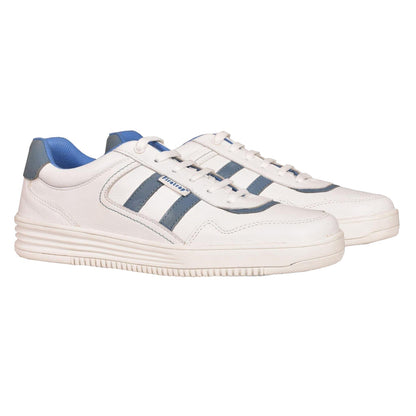 White-Blue - Front - Firetrap Womens-Ladies Leather Skateboarding Flat Skate Shoes