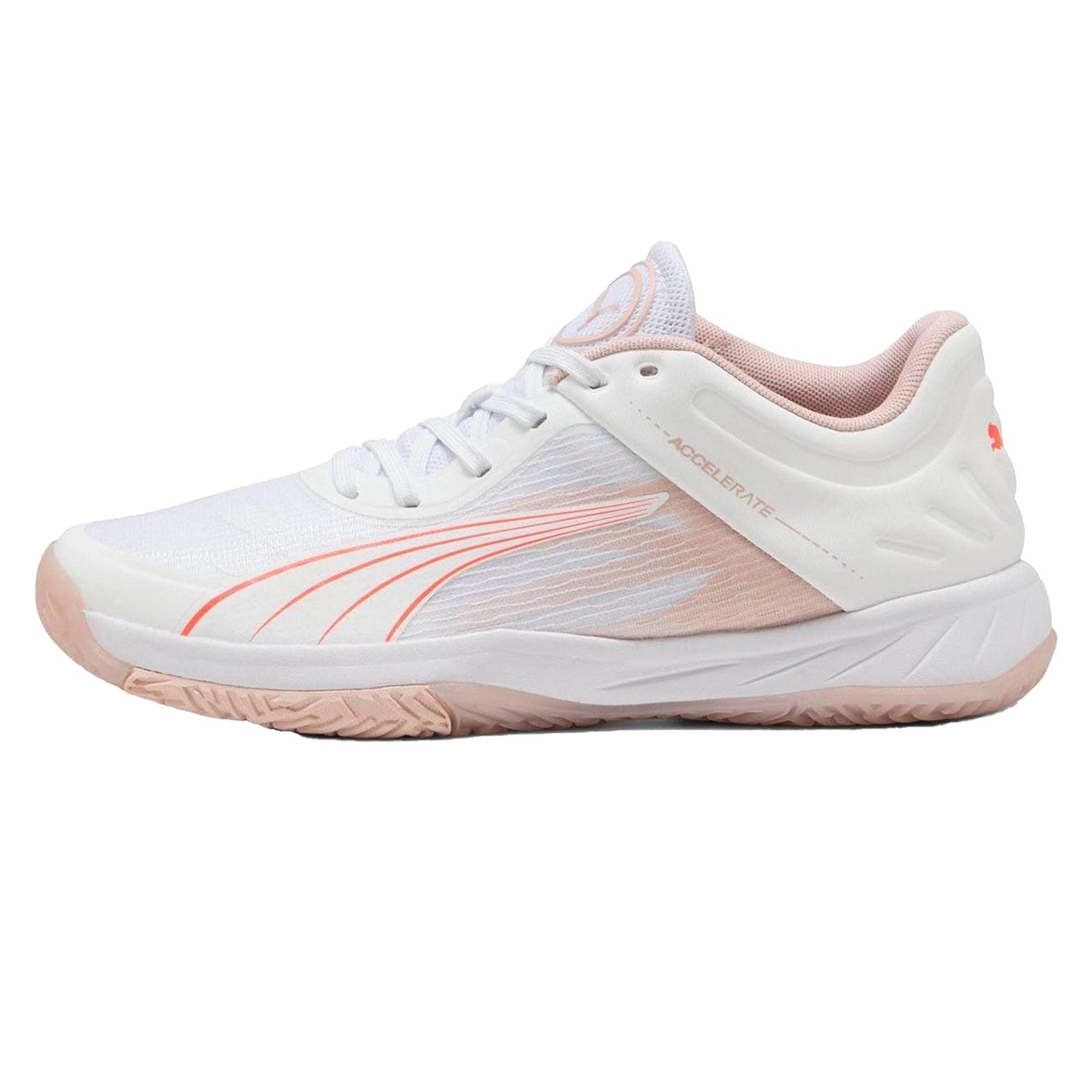 White - Back - Puma Womens-Ladies Accelerate Turbo Handball Trainers